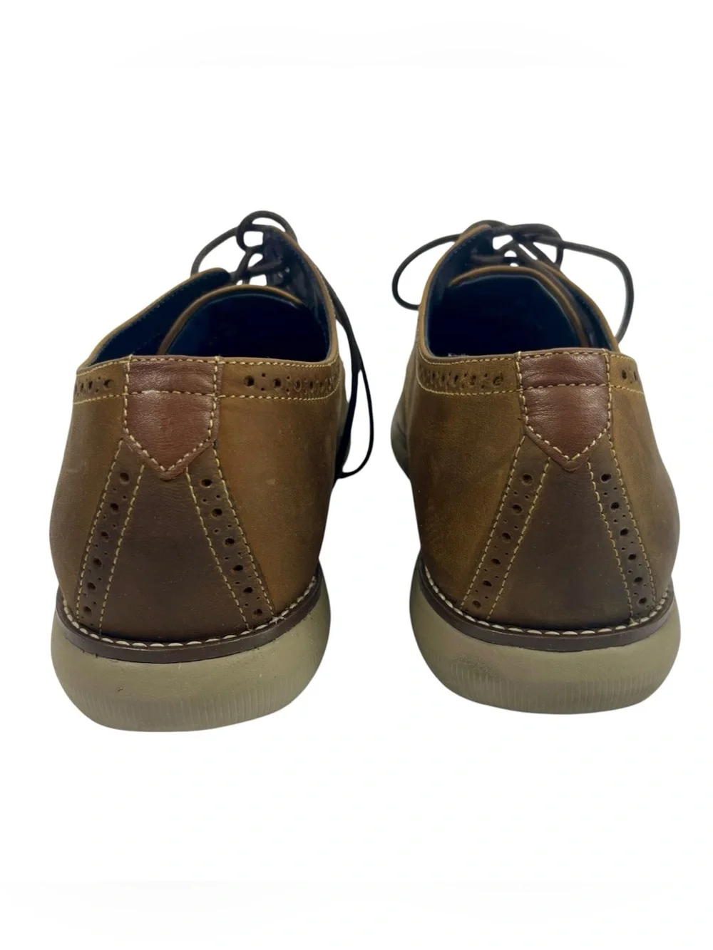 Johnston & Murphy Holden Tan Oiled Leather Plain Toe Oxfords Shoes Size9 -sku107